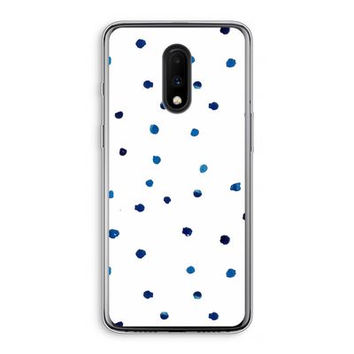 Blauwe stippen: OnePlus 7 Transparant Hoesje