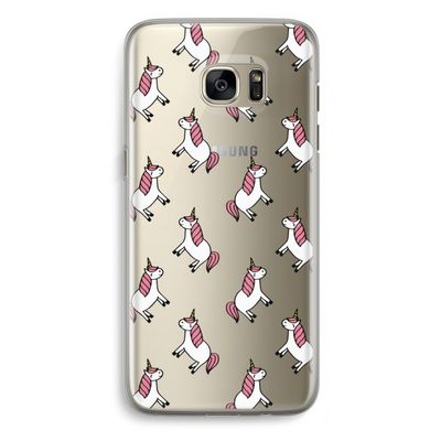Eenhoorns overal: Samsung Galaxy S7 Edge Transparant Hoesje
