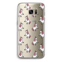 Eenhoorns overal: Samsung Galaxy S7 Edge Transparant Hoesje