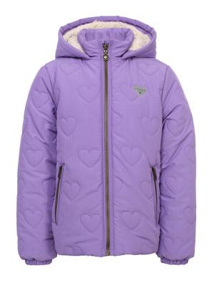 LOOXS Little winter jas meisjes - paars - gewatteerde hartjes