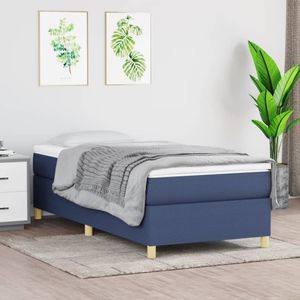 Boxspringframe stof blauw 90x190 cm