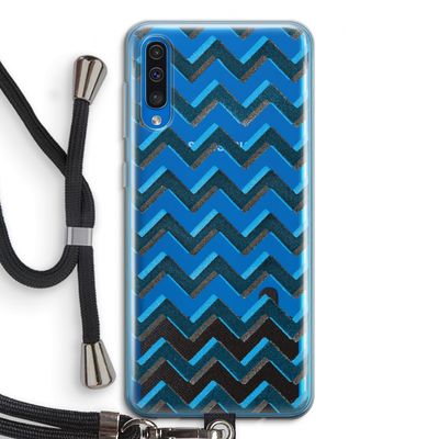Onderbroken lijn: Samsung Galaxy A50 Transparant Hoesje met koord
