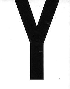 Plakletter Nobel Sticker zwarte letter Y rotterdam - Pickup