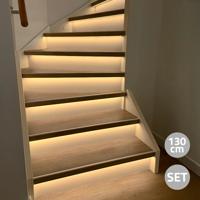 Trapverlichting led strip warm wit 130 cm - complete set inclusief profiel