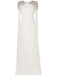 Jenny Packham robe longue Jenna à ornements en cristal - Blanc