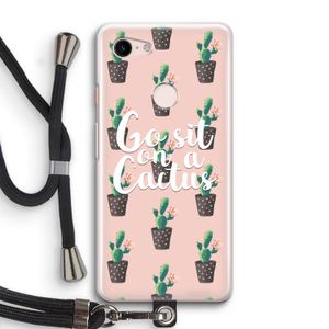 Cactus quote: Pixel 3 Transparant Hoesje met koord