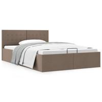 Bedframe met hydraulische opslag stof taupe 120x200 cm
