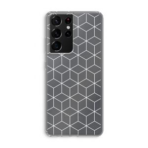 Zwart-witte kubussen: Samsung Galaxy S21 Ultra Transparant Hoesje