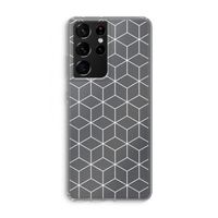 Zwart-witte kubussen: Samsung Galaxy S21 Ultra Transparant Hoesje