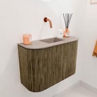 Toiletmeubel Mondiaz Joya Dlux | 63.2 cm | Meubelkleur Dusk | Faye wastafel Saba Wasbak Midden | Zonder kraangat(en)