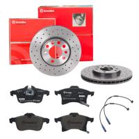 Remmenset, remschijf BREMBO, Remschijftype: Geperforeerd / Geventileerd, Inbouwplaats: Vooras, u.a. für Opel, Vauxhall, Chevrolet