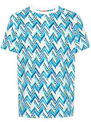 Missoni t-shirt à motif de chevrons - Bleu