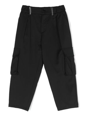 Missoni Kids pantalon en laine vierge à coupe droite - Noir