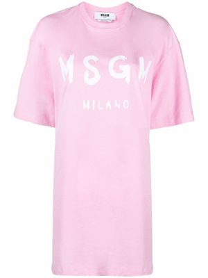 MSGM robe à logo imprimé - Rose
