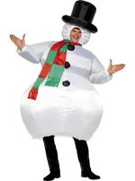 Opblaasbare sneeuwpop kostuum - thumbnail