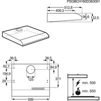 AEG DUB1611M Onderbouw Roestvrijstaal 240 m³/uur D - thumbnail