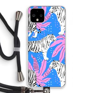 Tijger: Pixel 4 Transparant Hoesje met koord