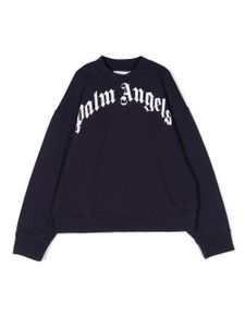 Palm Angels Kids sweat à logo imprimé - Bleu