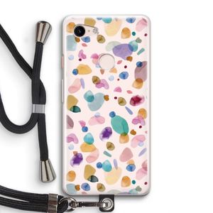 Terrazzo Memphis Pink: Pixel 3 Transparant Hoesje met koord