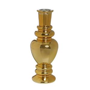 Bloemenvaas Venice - voor kleine stelen/bloemen - gekleurd glas - transparant goud - D5,7 x H15