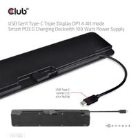 CLUB3D USB Gen1 Type-C Triple Display DP1.4 Alt mode Smart PD3.0 Charging Dock with 100 Watt Power Supply - thumbnail