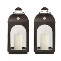 Set van 2 Capri Windlicht Antraciet Small