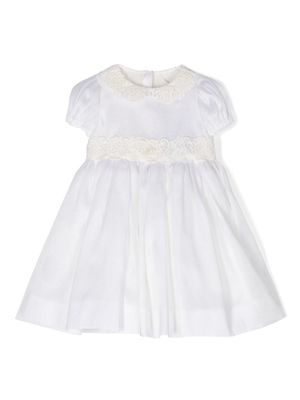 Dolce & Gabbana Kids robe à détails en dentelle - Blanc