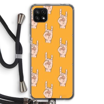 Rock: Samsung Galaxy A22 5G Transparant Hoesje met koord