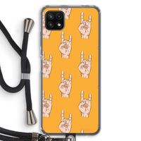 Rock: Samsung Galaxy A22 5G Transparant Hoesje met koord