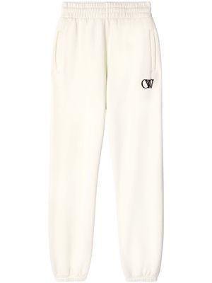 Off-White pantalon de jogging en coton à imprimé OW - Blanc