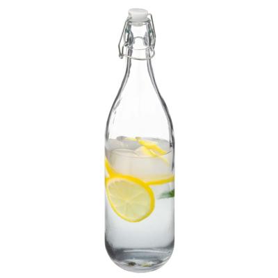 5Five Beugelfles/weckfles - glas - transparant - luchtdicht - 1 liter - waterfles - limonade