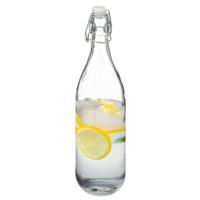 5Five Beugelfles/weckfles - glas - transparant - luchtdicht - 1 liter - waterfles - limonade