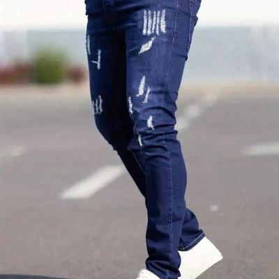 Bon&Bon Men's Ripped Skinny Jeans | Dark Wash Slim Fit Denim Dark Wash-4 / XXL