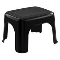 Krukje - zwart - 27 x 23 x 21 cm - kunststof - opstapje - anti-slip - Toilet/wc opstapje
