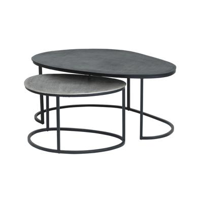Napa salontafel, set van 2, zwart / antiek zilver