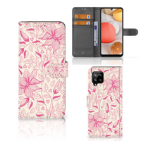 Samsung Galaxy A42 5G Hoesje Pink Flowers - thumbnail