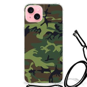 iPhone 15 Plus Doorzichtige Silicone Hoesje Army Dark