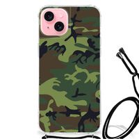 iPhone 15 Plus Doorzichtige Silicone Hoesje Army Dark