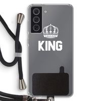 King zwart: Samsung Galaxy S21 FE Transparant Hoesje met koord