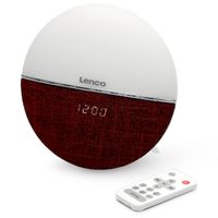 FM Wekkerradio - Wake up light met Bluetooth® Lenco Wit-Rood - thumbnail