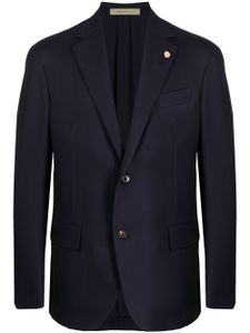 Corneliani blazer en laine vierge à simple boutonnage - Bleu