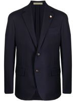 Corneliani blazer en laine vierge à simple boutonnage - Bleu - thumbnail