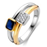 TI SENTO-Milano 12275BY Ring zilver-kleursteen goud- en zilverkleurig-blauw - thumbnail