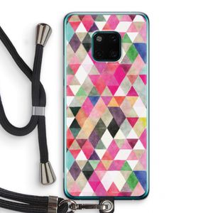 Gekleurde driehoekjes: Huawei Mate 20 Pro Transparant Hoesje met koord