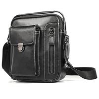 6029 multifunctionele mode top-nerf leder Messenger Bag casual mannen Schoudertas (zwart)