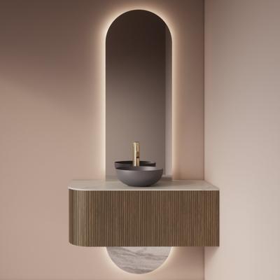 Badkamerspiegel Gliss Design Selene | 40x120 + 40x25 cm | 2-delig verticaal | Indirecte LED verlichting | Sensor bediening | Met spiegelverwarming