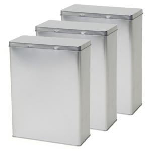 Opbergblik/bewaarblik - 5x - zilver - 19 x 9 x 25 cm - Voorraadblikken - Voorraadbussen