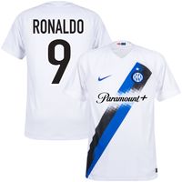 Inter Milan Shirt Uit 2023-2024 + Ronaldo 9 (1998 Legend Bedrukking)
