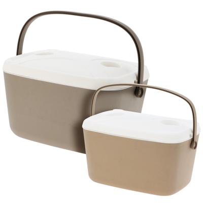 Koelboxen set - bruin - 15 en 30 liter - 2 stuks - koelboxen