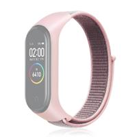 Slimme horloge nylon geweven polsband horloge band voor Xiaomi mi band 3/4 (roze)